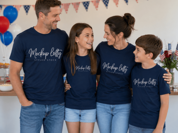 Download 4th of July BC3001 Family Group Mockup - Group mockup Collection